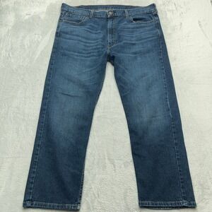 Levi's 505 Straight Leg Jeans Mens 42x29 Blue Denim Cotton Stretch Medium Wash